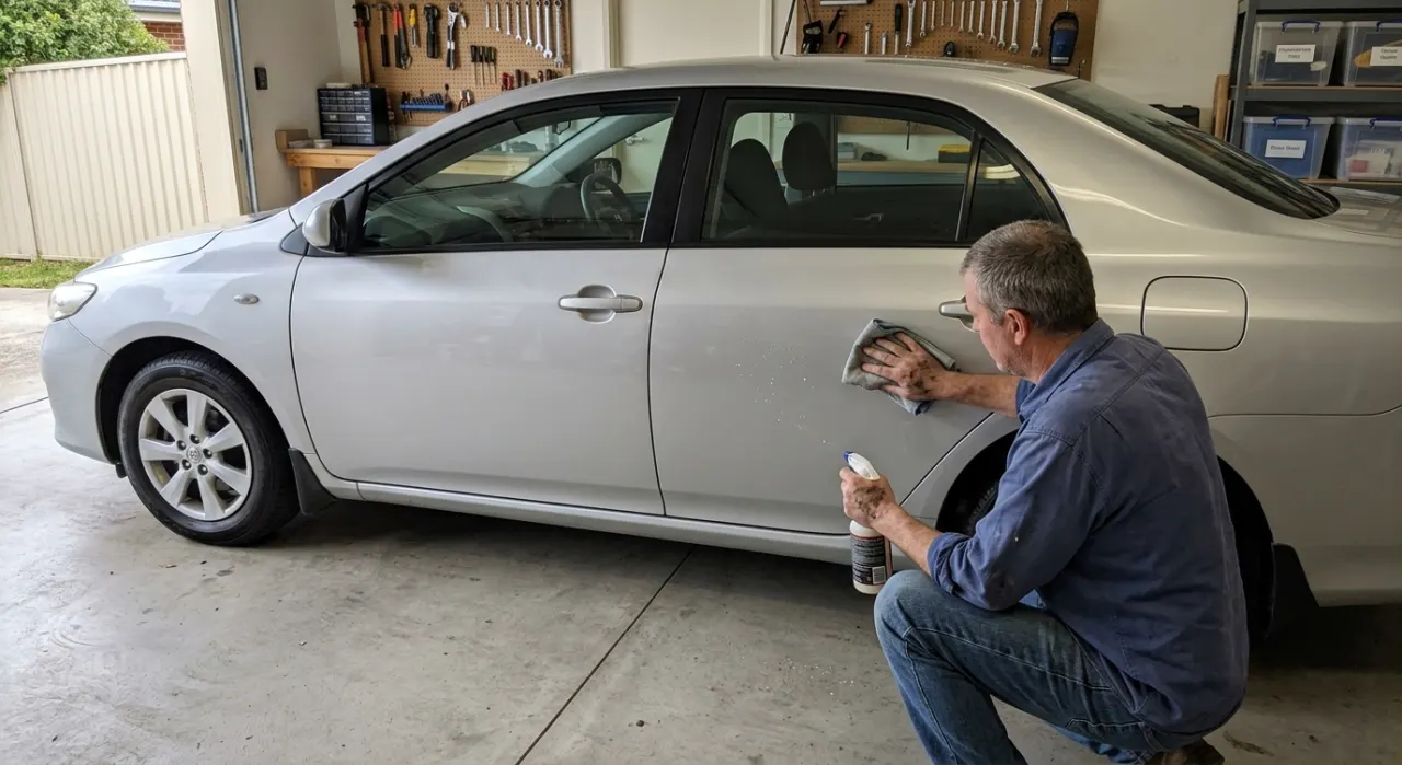 Car Polish Spray: Worth It, or a Shortcut That Disappoints? — a dual-action polishing machine on flawless swirl-free glossy car paint