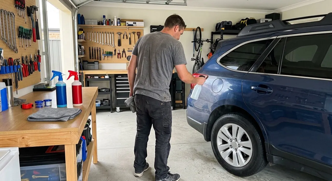 Spray Wax vs Quick Detailer: When to Use Each — car wax product and a foam applicator on deep glossy reflective car paint