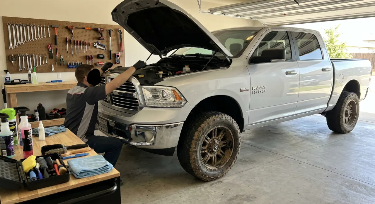 Engine Bay Detailing Kit: Buy or Build It? — a spotless freshly detailed car engine bay with clean hoses and covers