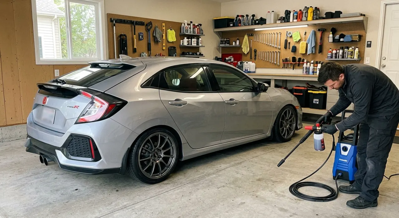 MTM Hydro PF22 Review: The Premium Cannon Reviewed — thick white snow foam blanketing a dark glossy car body