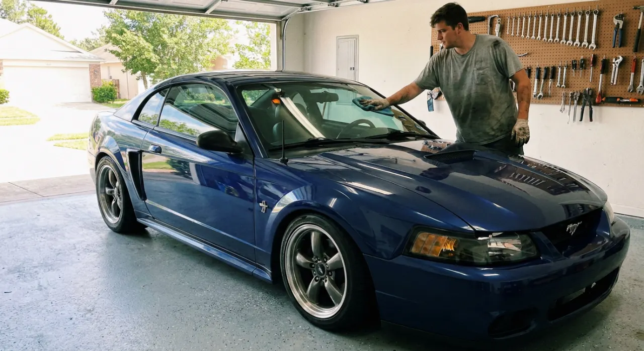 How to Clean a Windshield Streak-Free — a crystal-clear car windshield with water beading up and rolling off