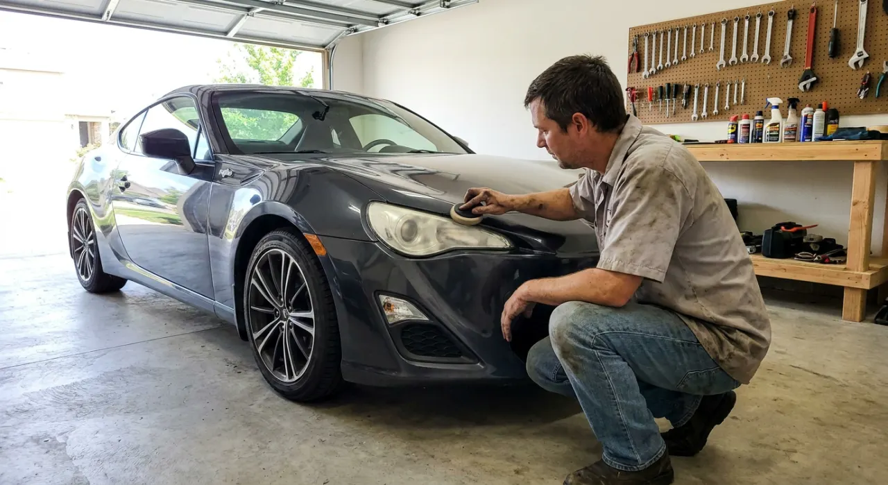 How to Restore Headlights: Full Step-by-Step Guide — a car headlight shown half foggy and yellowed, half crystal clear