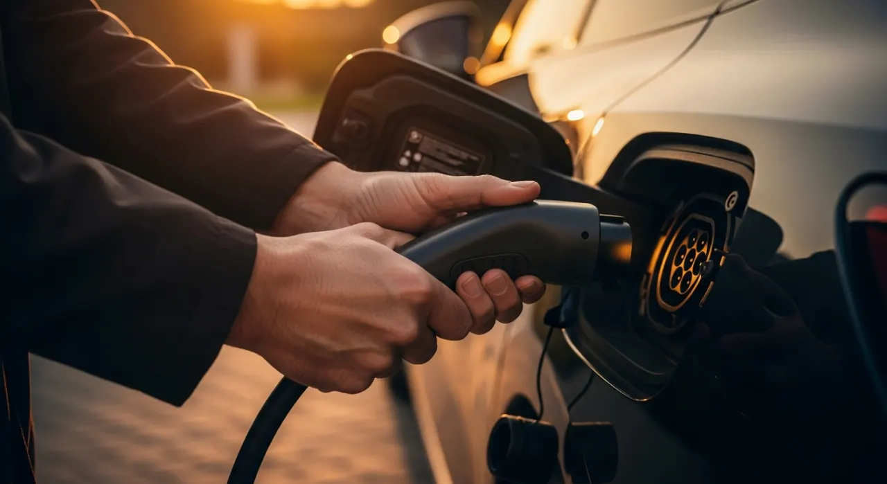 EV charging adapters — in use