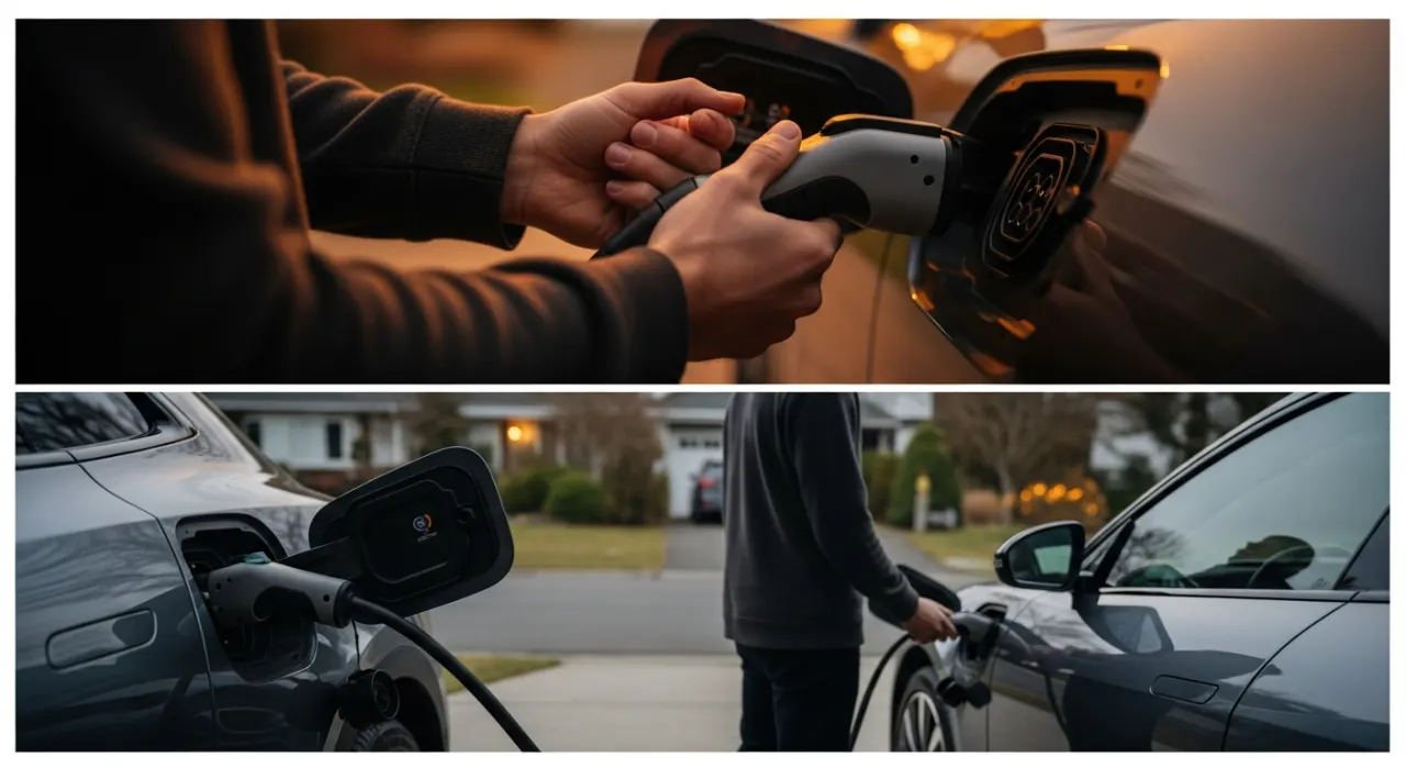 Portable EV chargers — in use