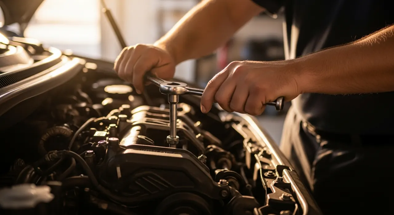 Socket wrench — in use