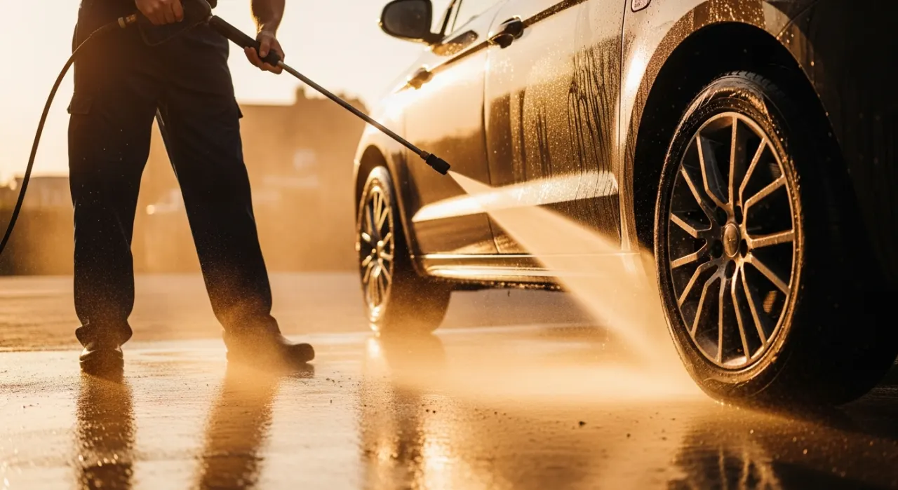 Best Pressure Washers Under $150 for Cars — in use on a vehicle