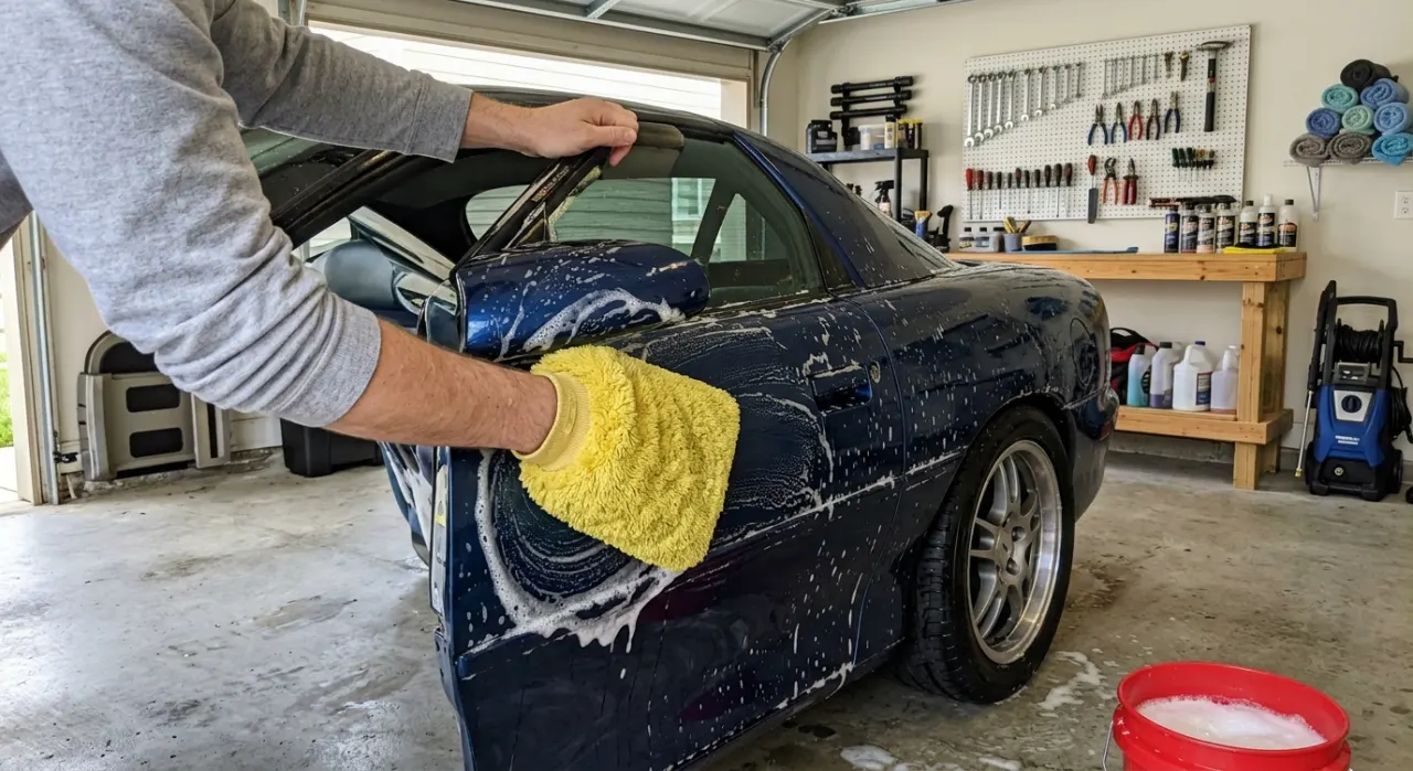 Drying Towel vs Chamois — the full job in progress