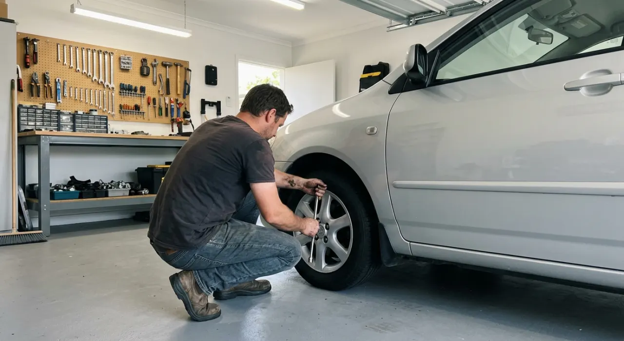 Bridgestone vs Michelin — being worked on, seen from behind