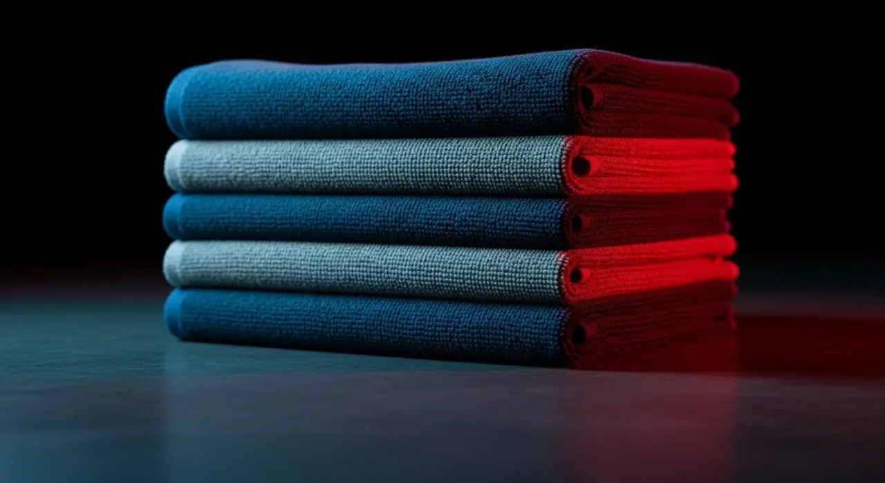 Microfiber vs Chamois: Which Dries a Car Better? — a neatly stacked pile of plush microfiber detailing towels