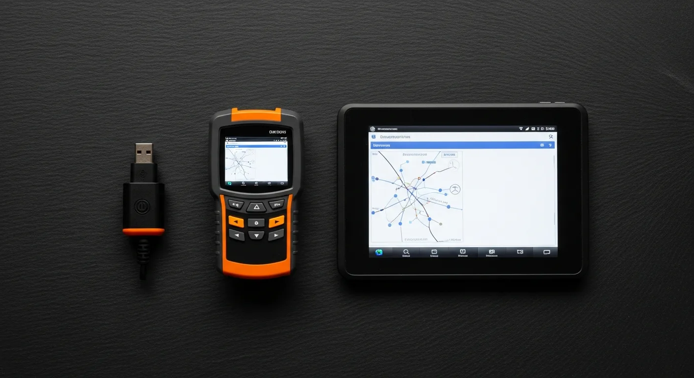 Three OBD2 scanners arranged side by side representing budget, mid-range and professional tiers