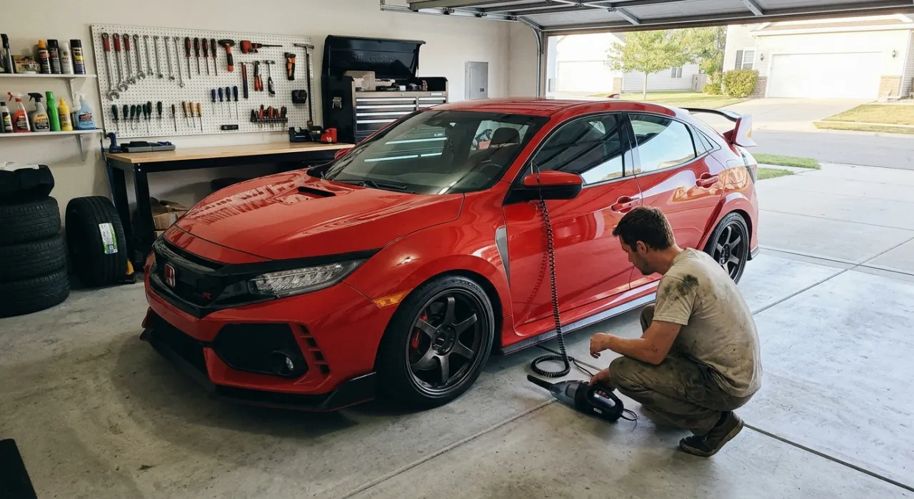 Best 12V Car Vacuums — in use on a vehicle