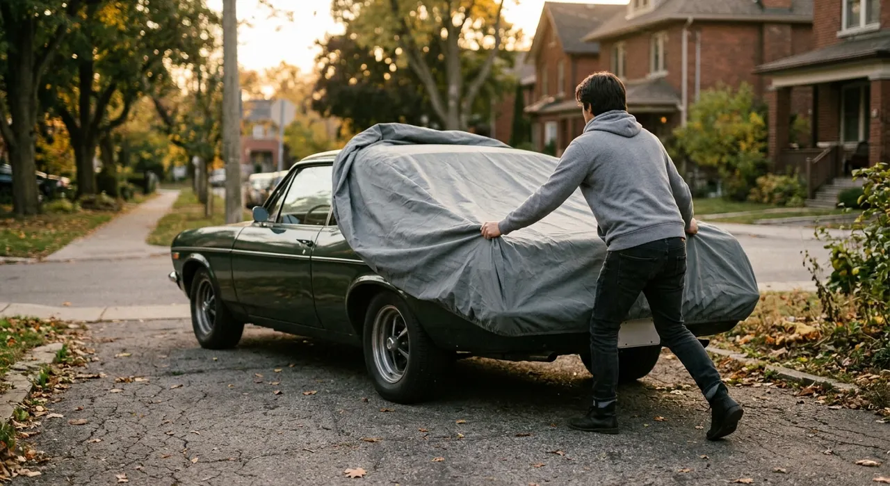 Best Car Covers for Apartments and No Garage — in use on a vehicle