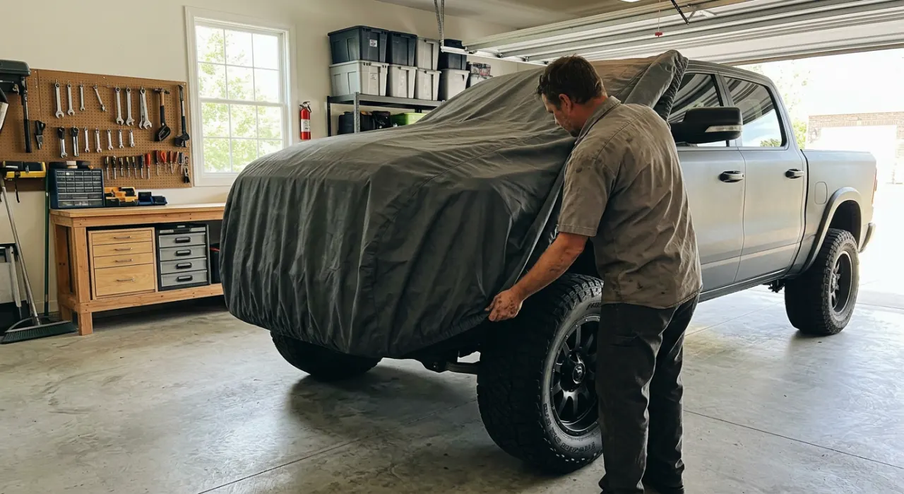 Best Car Covers for SUVs and Trucks — in use on a vehicle