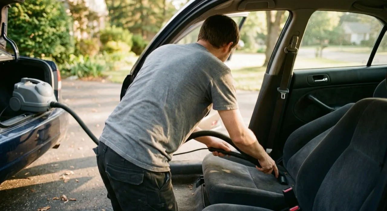 Best Car Detailing Vacuums — being worked on, seen from behind