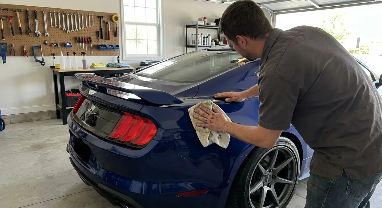 Best Car Polish — being worked on, seen from behind