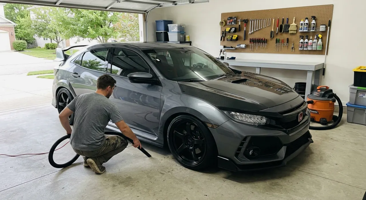 Best Car Vacuum and Blower Combos — in use on a vehicle