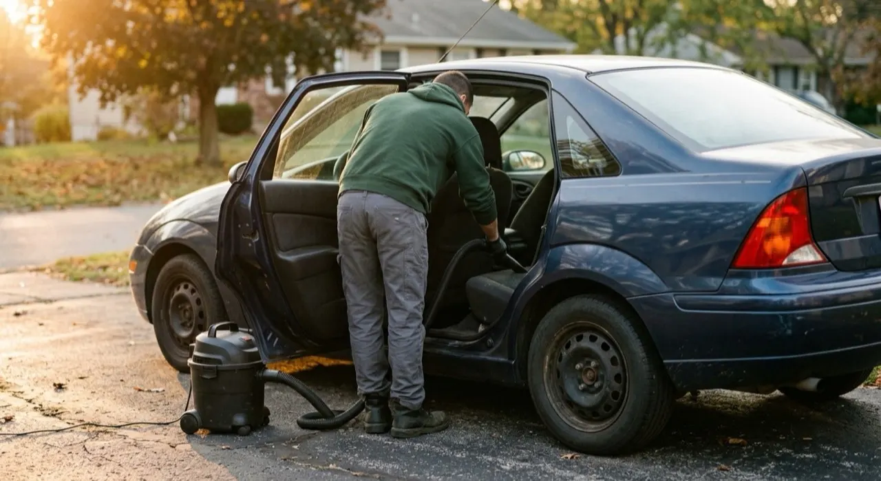 Best Car Vacuum Attachments — in use on a vehicle