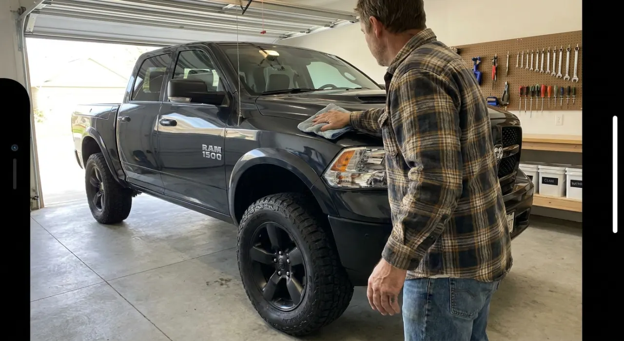 Best Car Wax — being worked on, seen from behind