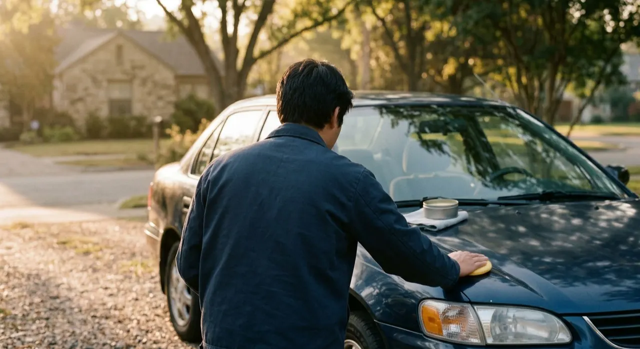 Best Car Wax Under $20 — being worked on, seen from behind
