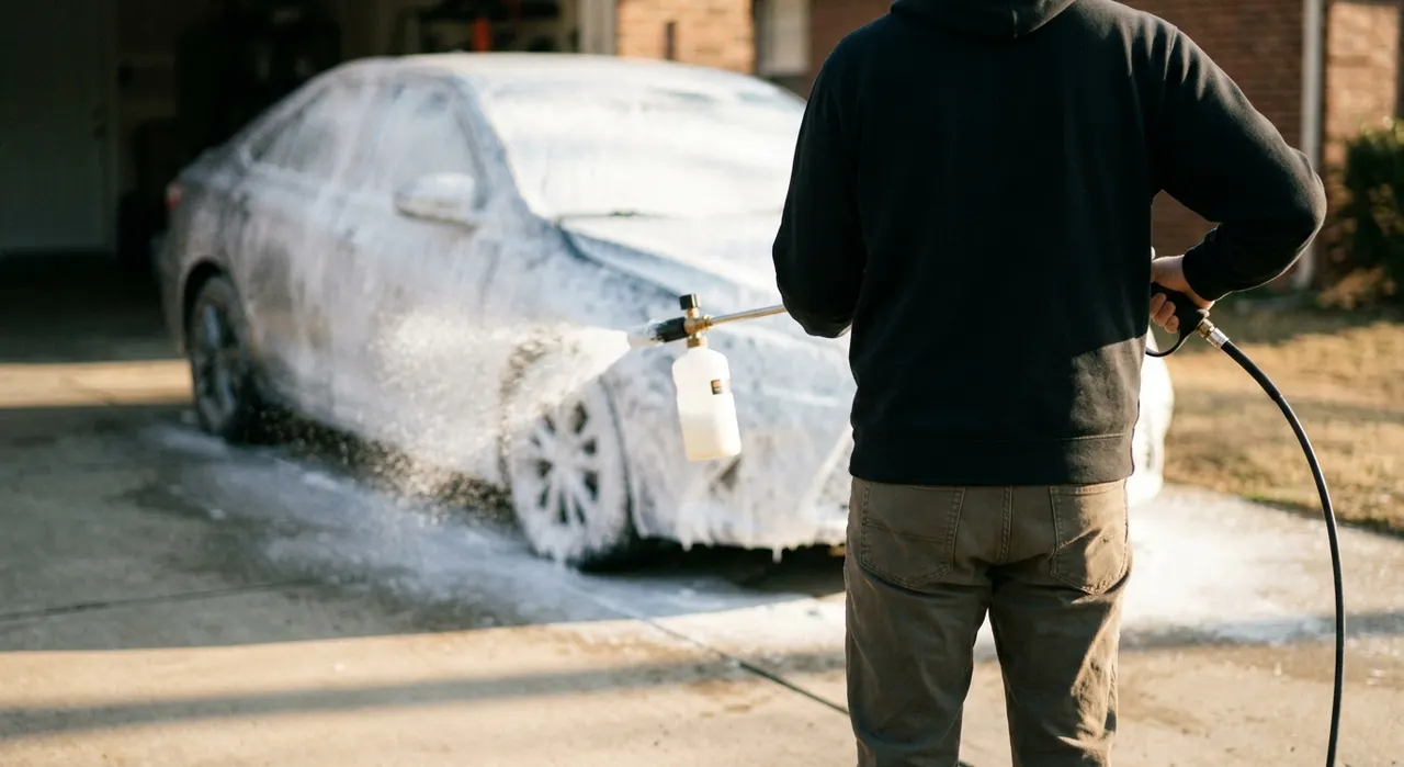 Best Foam Cannon — being worked on, seen from behind