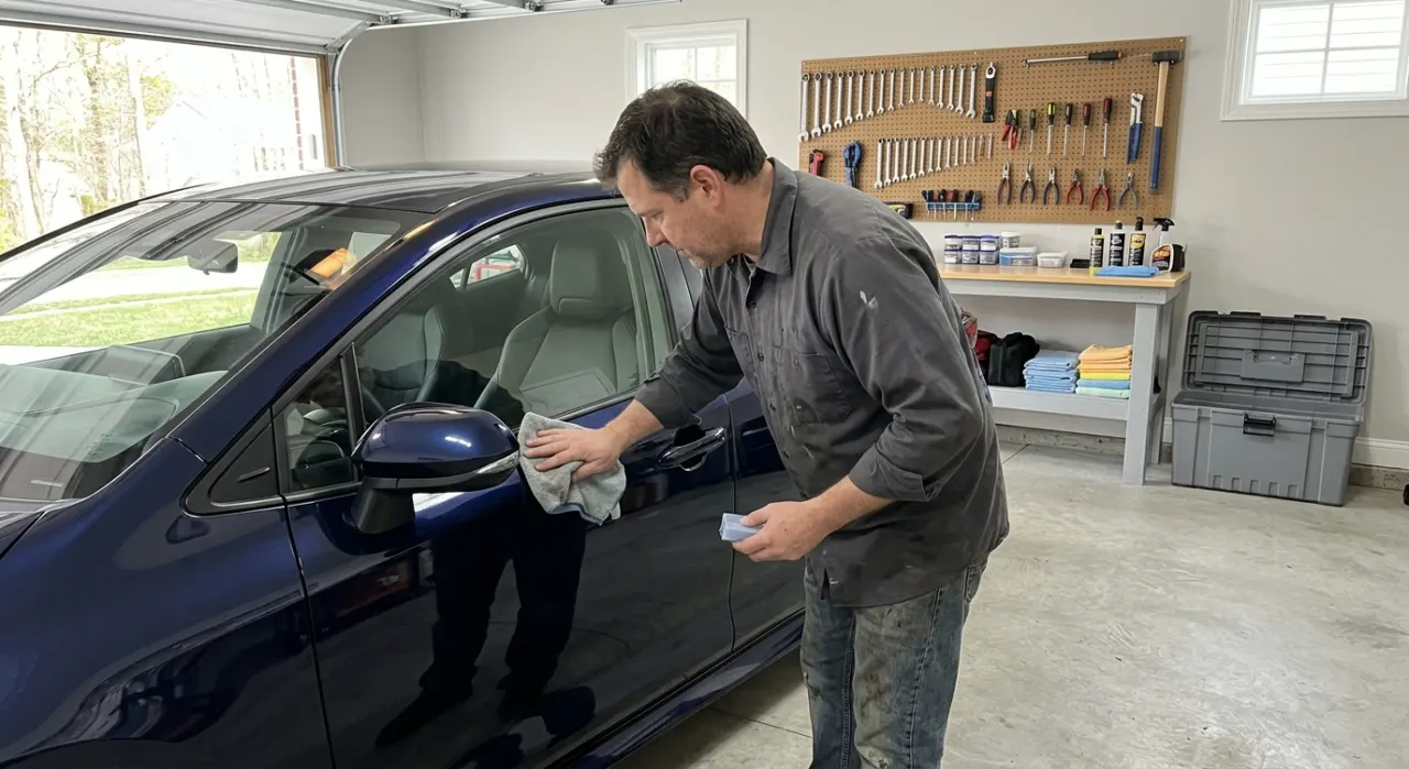 How to Apply Ceramic Coating at Home — being worked on, seen from behind