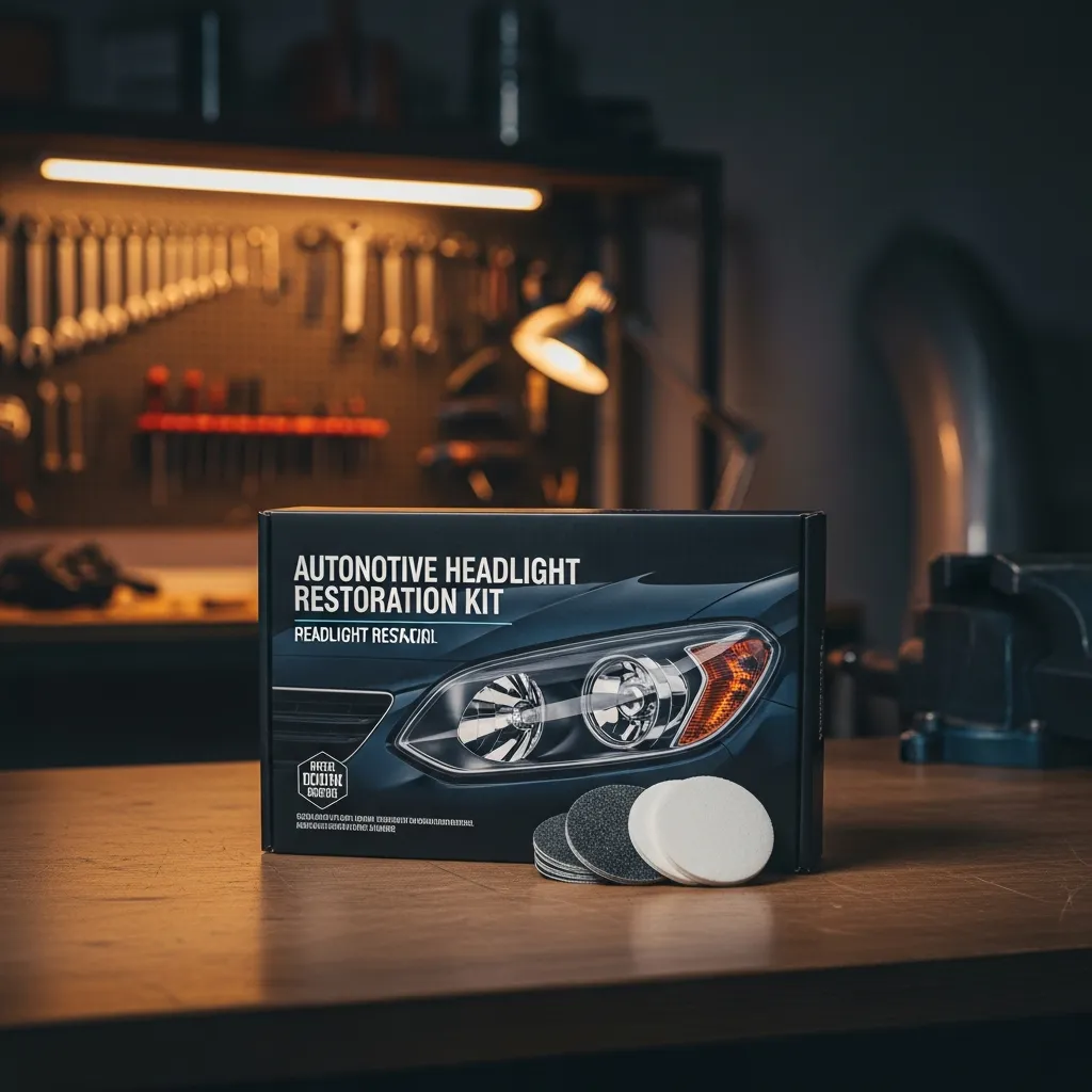 A headlight restoration kit with sanding discs and polish, our top-rated kit for 2026
