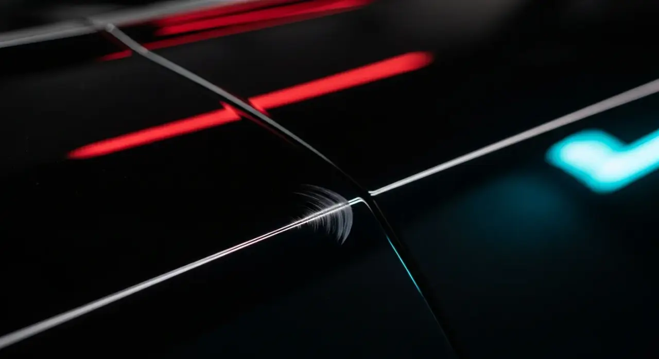 Car Scratch Severity: When to See a Body Shop — a close-up of a car paint scratch being corrected to a flawless finish