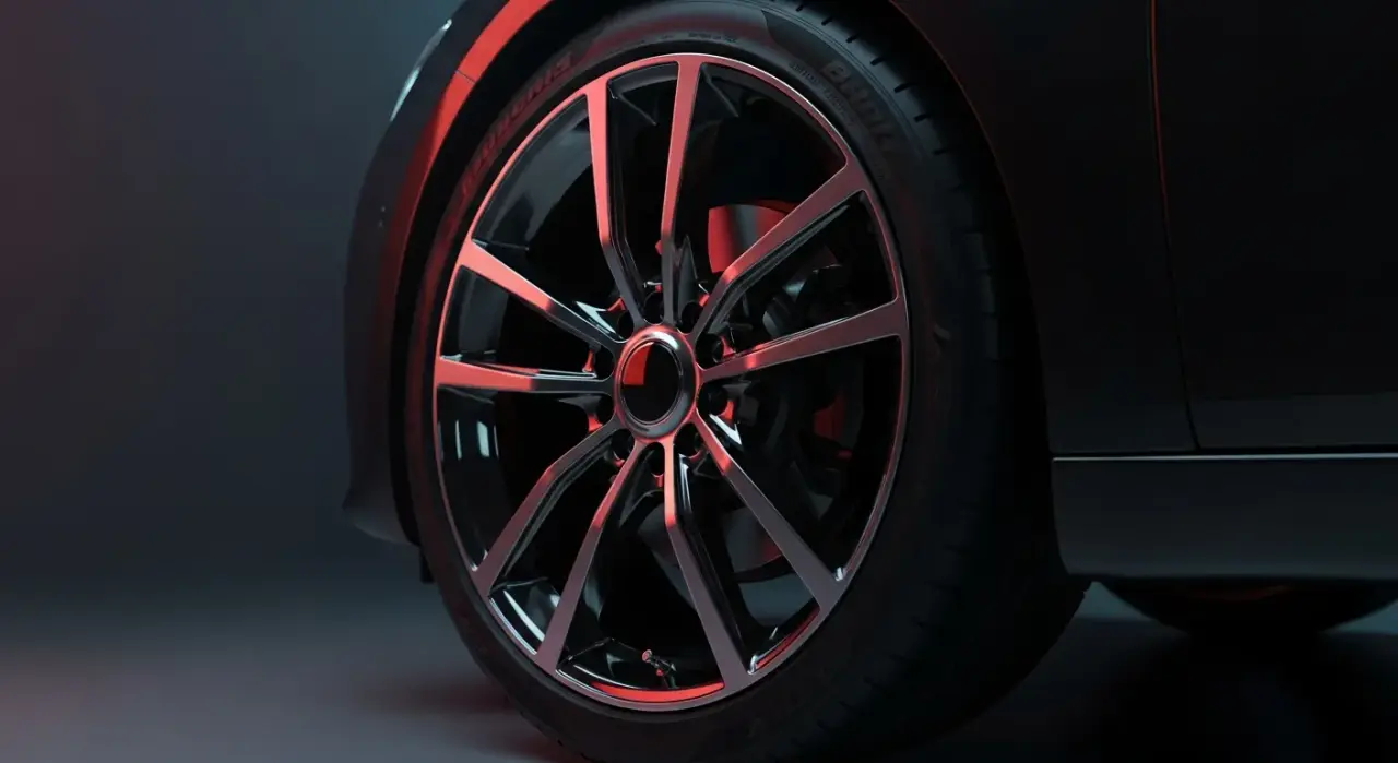 Protect Wheels With Ceramic (Why It Works) — a gleaming clean alloy car wheel with a freshly dressed glossy black tire